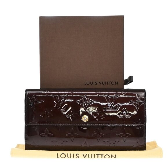 LOUIS VUITTON Portefeuille Sarah Long Bifold Wallet Vernis - Picture 1 of 15